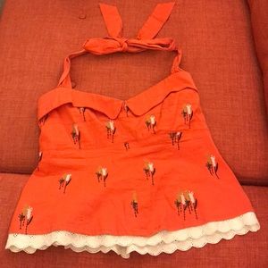 Anthropologie Fitted halter top